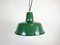 Lámpara colgante industrial esmaltada en verde, años 60, Imagen 1