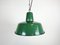 Lampe à Suspension Industrielle en Émail Vert, 1960s 1