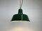 Lampe à Suspension Industrielle en Émail Vert, 1960s 9