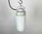 Industrial White Porcelain Pendant Light with Milk Glass, 1970s 5