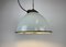 Industrial White Grey Enamel Factory Hanging Lamp with Cast Iron Top, 1960s, Image 8