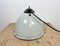 Industrial White Grey Enamel Factory Hanging Lamp with Cast Iron Top, 1960s 11