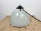 Industrial White Grey Enamel Factory Hanging Lamp with Cast Iron Top, 1960s, Image 11
