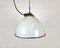 Lámpara colgante industrial esmaltada en blanco y gris con superficie de hierro fundido, años 60, Imagen 3