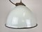 Industrial White Grey Enamel Factory Hanging Lamp with Cast Iron Top, 1960s, Image 7