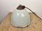 Industrial White Grey Enamel Factory Hanging Lamp with Cast Iron Top, 1960s, Image 10