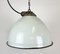 Industrial White Grey Enamel Factory Hanging Lamp with Cast Iron Top, 1960s, Image 1