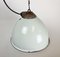 Industrial White Grey Enamel Factory Hanging Lamp with Cast Iron Top, 1960s, Image 6