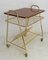 French Iroko Golden Chrome Table Trolley on Wheels, 1960s 4