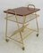 French Iroko Golden Chrome Table Trolley on Wheels, 1960s, Image 4