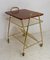 French Iroko Golden Chrome Table Trolley on Wheels, 1960s, Image 3