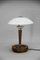 Lampada da tavolo Art Déco in legno e vetro, anni '30, Immagine 3