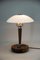 Lampada da tavolo Art Déco in legno e vetro, anni '30, Immagine 4