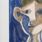 Raymond Debiève, Porträt eines Knaben in Blau, 1960er, Gouache auf Papier 10