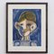 Raymond Debiève, Portrait of a Boy in Blue, 1960s, Gouache on Paper, Image 2