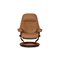 Beige Leather Sunrise Armchair & Footstool from Stressless, Set of 2, Image 10