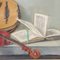 Adriano Gajoni, Still Life with Musical Instruments, 20th Century, Oil on Hardboard, Image 4