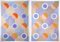 Natalia Roman, Large Diptych, Pastel Tones of Cool Futurist Checkered Pattern, Orange, Violet 2022 1