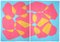 Ryan Rivadeneyra, Turquoise, Pink and Yellow Beach Glass Gems Diptych, 2021, Acrylic on Watercolor Paper 1