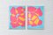 Ryan Rivadeneyra, Turquoise, Pink and Yellow Beach Glass Gems Diptych, 2021, Acrylic on Watercolor Paper 3