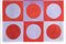 Natalia Roman, Royal Violet Checkers, Ruby Red Circles and Squares, 2022, Acrylic on Watercolor Paper 6