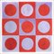 Natalia Roman, Royal Violet Checkers, Ruby Red Circles and Squares, 2022, Acrylic on Watercolor Paper 1