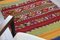 Alfombra de pasillo turca vintage de tejido plano, Imagen 9