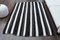 Vintage Turkish White and Black Wool Runner Rug 1