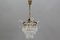 Lámpara de araña francesa Imperio de cristal y latón, años 30, Imagen 8
