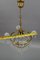 French Empire Crystal Glass and Brass Chandelier, 1930s 12
