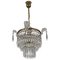 French Empire Crystal Glass and Brass Chandelier, 1930s 1