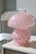 Vintage Murano Pink Swirl Mushroom Table Lamp 1