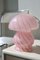 Vintage Murano Pink Swirl Mushroom Tischlampe 1