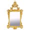 Espejo decorativo monumental italiano rococó vintage de madera dorada, Imagen 1