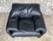 Black Leather Maralunga Armchair by Vico Magistretti for Cassina, Image 14