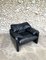 Black Leather Maralunga Armchair by Vico Magistretti for Cassina, Image 10