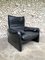 Black Leather Maralunga Armchair by Vico Magistretti for Cassina, Image 5