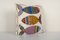 Art Fish bestickter Suzani Kissenbezug aus Baumwolle 4