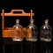 Bottiglie Tantalus vintage in teak e vetro, Danimarca, set di 3, Immagine 2