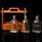 Vintage Danish Teak Spirit Tantalus and Glass Bottles, Set of 3 2