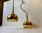 Vintage Brass Pendant Lamps by Hans-Agne Jakobsson for Markaryd, 1960s, Set of 2 5
