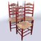 Vintage Spanish Catalan Chairs with Rush Seat, Set of 3, Image 7
