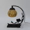 Lámpara de mesa Art Déco con base de acero y bola de vidrio, Imagen 5