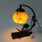 Art Deco Glass Ball and Steel Base Table Lamp 12