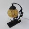 Art Deco Glass Ball and Steel Base Table Lamp 8