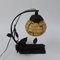 Art Deco Glass Ball and Steel Base Table Lamp 9