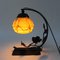 Art Deco Glass Ball and Steel Base Table Lamp 10