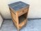 Art Deco Oak Bedside Table with a Gray Marble Top, 1920s 2