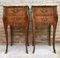 Antique Louis XV French Marquetry Marble Top Nightstands, Set of 2, Image 8