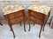 Antique Louis XV French Marquetry Marble Top Nightstands, Set of 2 3